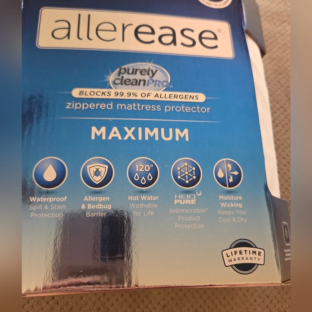 New Allerease Full Maximum Waterproof Allergy and Bedbug Protection Zippered